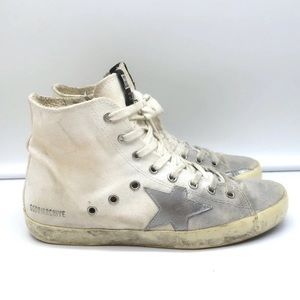 Golden Goose high top sneakers in white and grey - GGDB